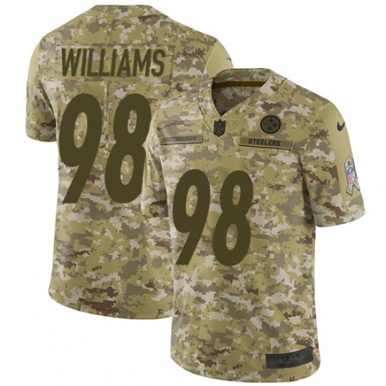 Youth Nike Pittsburgh Steelers 98 Vince Williams Limited Camo 2018 Salute to Service NFL Jersey