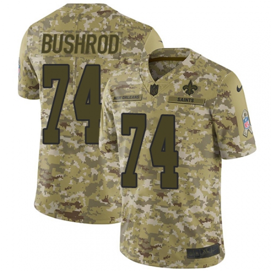 Men's Nike New Orleans Saints 74 Jermon Bushrod Limited Camo 2018 Salute to Service NFL Jersey