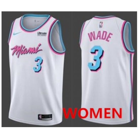 Women's Nike Heat 3 Dwyane Wade White NBA Swingman City Edition Jersey