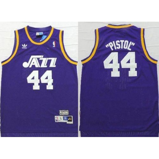 azz 44 Pete Maravich Purple Pistol Soul Swingman Stitched NBA Jersey