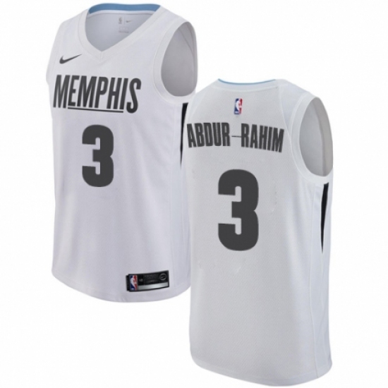Men's Nike Memphis Grizzlies 3 Shareef Abdur-Rahim Authentic White NBA Jersey - City Edition