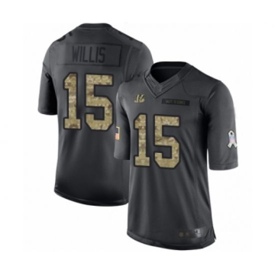 Youth Cincinnati Bengals 15 Damion Willis Limited Black 2016 Salute to Service Football Jersey