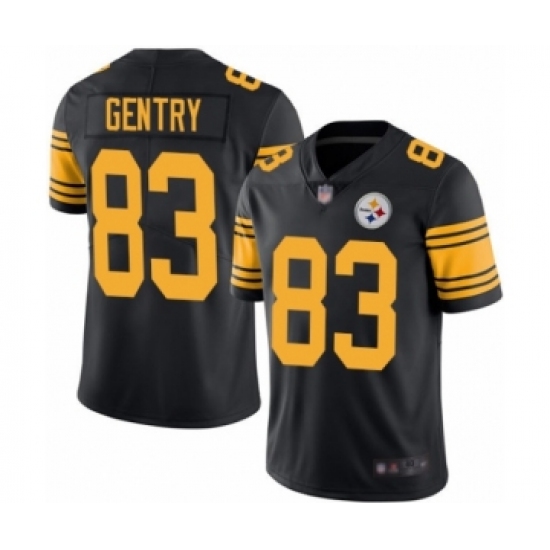 Men's Pittsburgh Steelers 83 Zach Gentry Limited Black Rush Vapor Untouchable Football Jersey