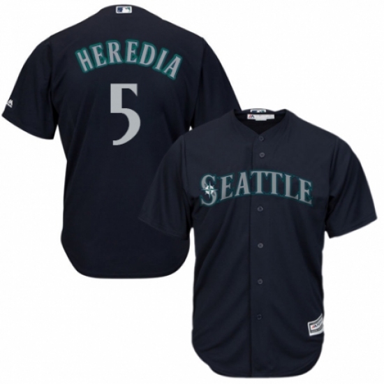 Youth Majestic Seattle Mariners 5 Guillermo Heredia Authentic Navy Blue Alternate 2 Cool Base MLB Jersey