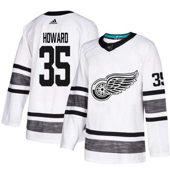 Men's Adidas Detroit Red Wings 35 Jimmy Howard White 2019 All-Star Game Parley Authentic Stitched NHL Jersey