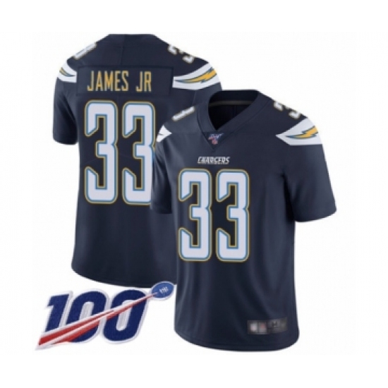 Men's Los Angeles Chargers 33 Derwin James Navy Blue Team Color Vapor Untouchable Limited Player 100th Season Football Jersey