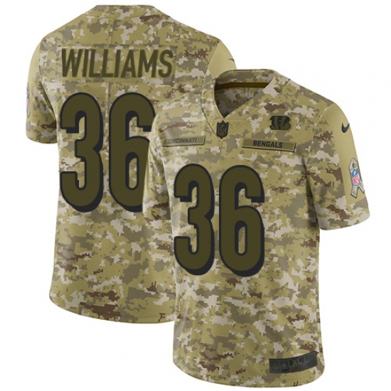 Men's Nike Cincinnati Bengals 36 Shawn Williams Limited Camo 2018 Salute to Service NFL Jersey