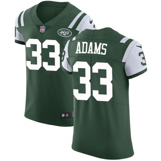 Men's Nike New York Jets 33 Jamal Adams Elite Green Team Color NFL Jersey