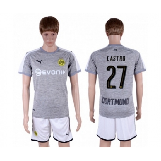 Dortmund 27 Castro Grey Soccer Club Jersey