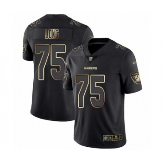 Men's Oakland Raiders 75 Howie Long Black Gold Vapor Untouchable Limited Football Jersey