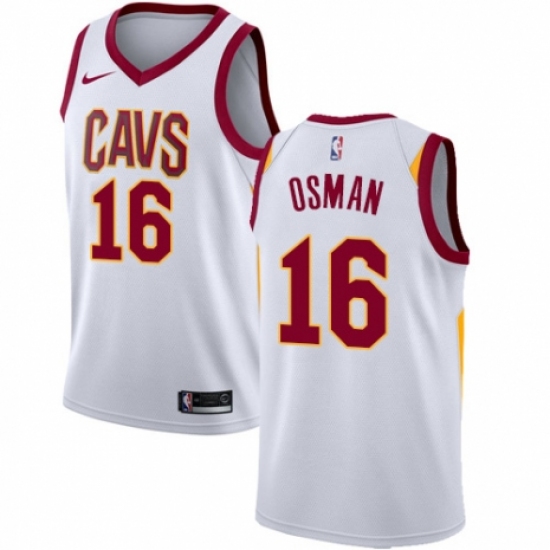 Youth Nike Cleveland Cavaliers 16 Cedi Osman Authentic White NBA Jersey - Association Edition