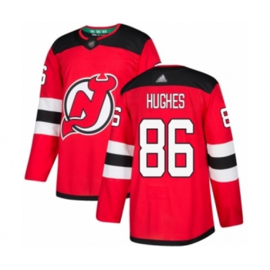 Youth New Jersey Devils 86 Jack Hughes Authentic Red Home Hockey Jersey