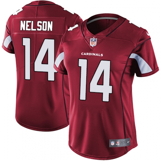 Women's Nike Arizona Cardinals 14 J.J. Nelson Red Team Color Vapor Untouchable Limited Player NFL Jersey