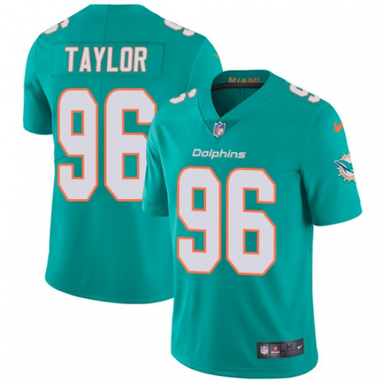 Youth Nike Miami Dolphins 96 Vincent Taylor Aqua Green Team Color Vapor Untouchable Limited Player NFL Jersey