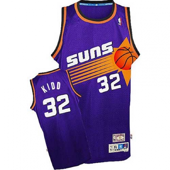 Men's Adidas Phoenix Suns 32 Jason Kidd Authentic Purple Throwback NBA Jersey