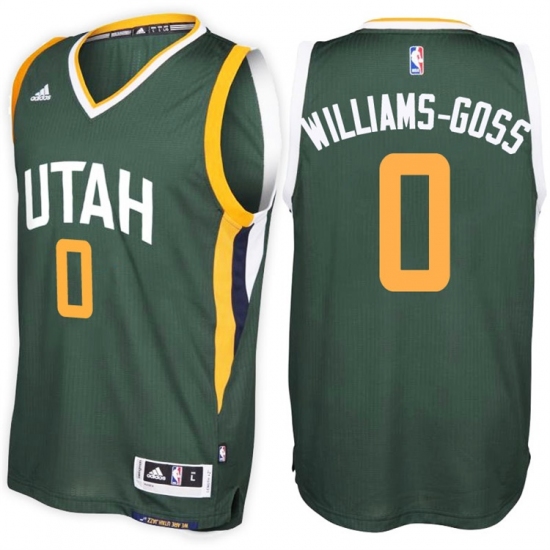 Utah Jazz 0 Nigel Williams-Goss Alternate Green New Swingman Stitched NBA Jersey