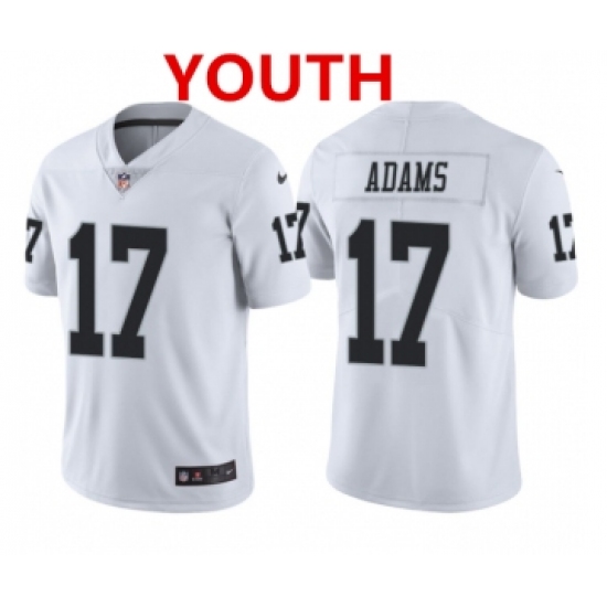 Youth Las Vegas Raiders 17 Davante Adams White Vapor Limited Stitched Jersey