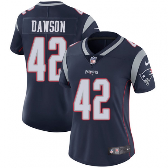 Women's Nike New England Patriots 42 Duke Dawson Navy Blue Team Color Vapor Untouchable Limited Player NFL Jersey