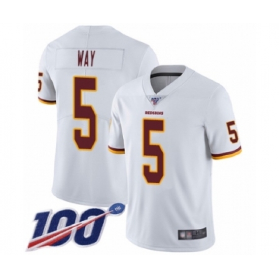 Youth Washington Redskins 5 Tress Way White Vapor Untouchable Limited Player 100th Season Football Jersey