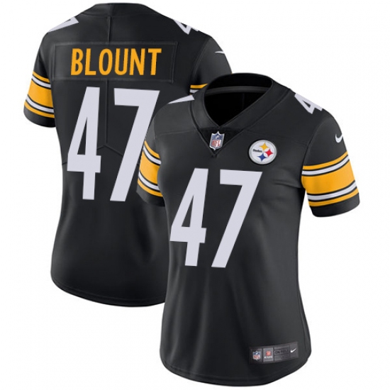 Women's Nike Pittsburgh Steelers 47 Mel Blount Black Team Color Vapor Untouchable Limited Player NFL Jersey