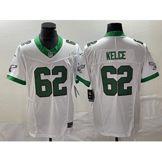 Men's Nike Philadelphia Eagles 62 Jason Kelce White 2023 F.U.S.E. Vapor Untouchable Stitched Football Jersey