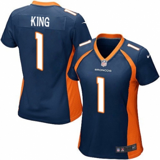 Women's Nike Denver Broncos 1 Marquette King Game Navy Blue Alternate NFL Jersey