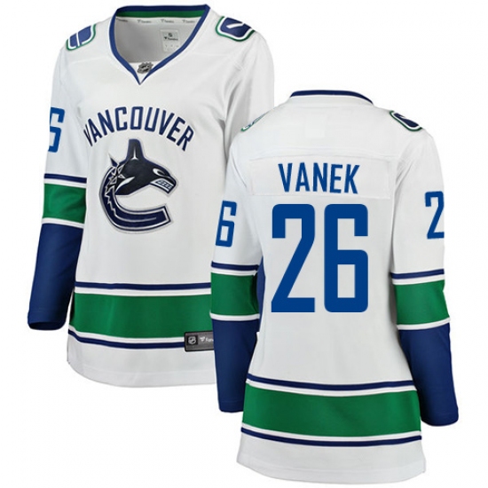 Women's Vancouver Canucks 26 Thomas Vanek Fanatics Branded White Away Breakaway NHL Jersey
