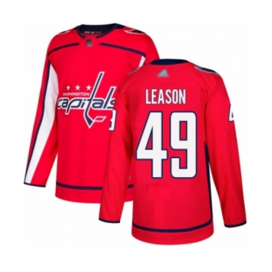 Men's Washington Capitals 49 Brett Leason Authentic Red Home Hockey Jersey