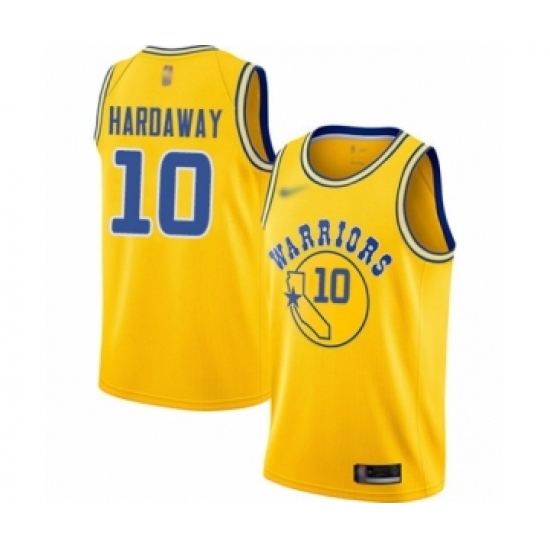Women's Golden State Warriors 10 Tim Hardaway Swingman Gold Hardwood Classics Basketball Jersey