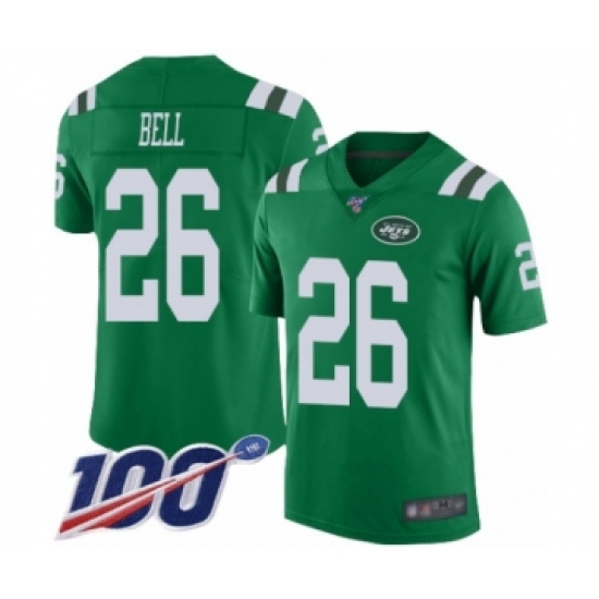 Men's New York Jets 26 Le Veon Bell Limited Green Rush Vapor Untouchable 100th Season Football Jersey