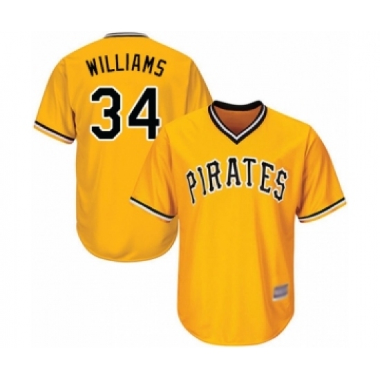 Youth Pittsburgh Pirates 34 Trevor Williams Authentic Gold Alternate Cool Base Baseball Player Jersey