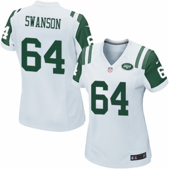 Women's Nike New York Jets 64 Travis Swanson Game White NFL Jersey