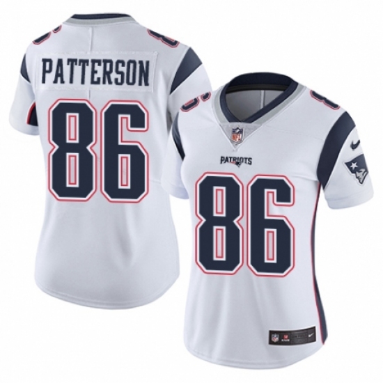 Women's Nike New England Patriots 86 Cordarrelle Patterson White Vapor Untouchable Limited Player NFL Jersey