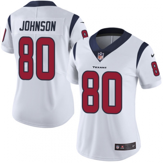 Women's Nike Houston Texans 80 Andre Johnson Limited White Vapor Untouchable NFL Jersey