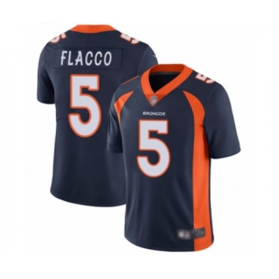 Men's Denver Broncos 5 Joe Flacco Navy Blue Alternate Vapor Untouchable Limited Player Football Jersey