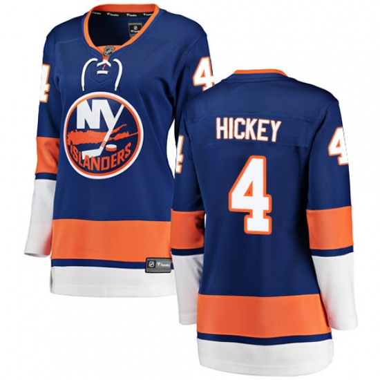 Women's New York Islanders 4 Thomas Hickey Fanatics Branded Royal Blue Home Breakaway NHL Jersey