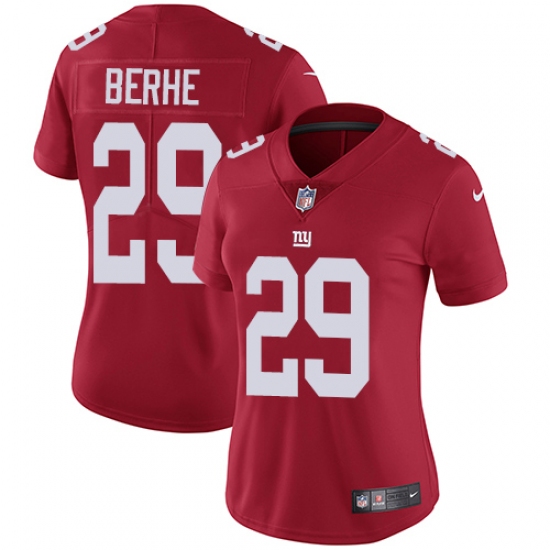 Women's Nike New York Giants 29 Nat Berhe Red Alternate Vapor Untouchable Limited Player NFL Jersey