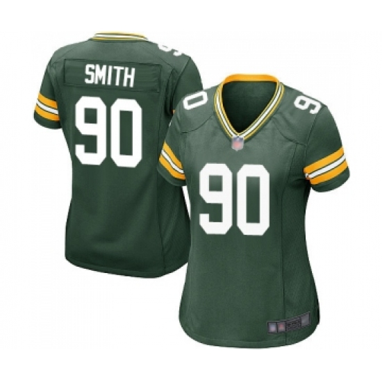 Women's Green Bay Packers 90 Za'Darius Smith Game Green Team Color Football Jersey