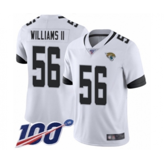 Men's Jacksonville Jaguars 56 Quincy Williams II White Vapor Untouchable Limited Player 100th Season Football Jersey