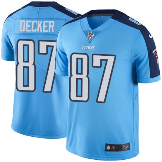 Youth Nike Tennessee Titans 87 Eric Decker Elite Light Blue Team Color NFL Jersey