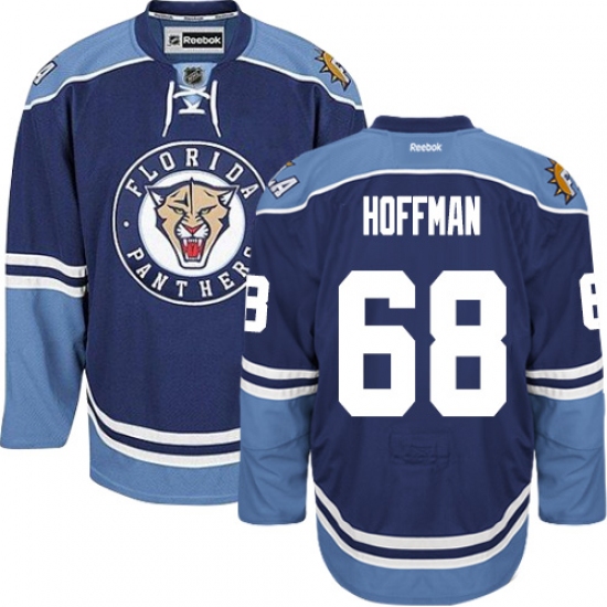 Men's Reebok Florida Panthers 68 Mike Hoffman Authentic Navy Blue Third NHL Jersey