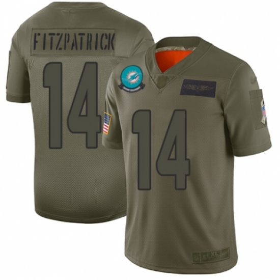 Youth Miami Dolphins 14 Ryan Fitzpatrick Limited Camo 2019 Salute to Service Football Jersey