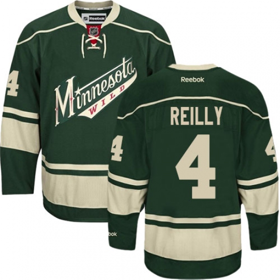 Youth Reebok Minnesota Wild 4 Mike Reilly Premier Green Third NHL Jersey