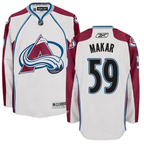 Women's Reebok Colorado Avalanche 59 Cale Makar Authentic White Away NHL Jersey