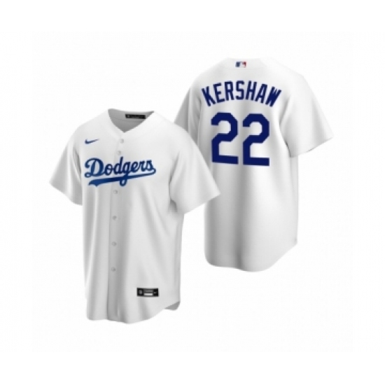 Men's Los Angeles Dodgers 22 Clayton Kershaw Nike White Replica Home Jersey