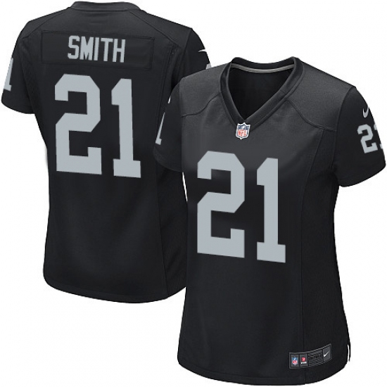 Women's Nike Oakland Raiders 21 Sean Smith Game Black Team Color NFL Jersey