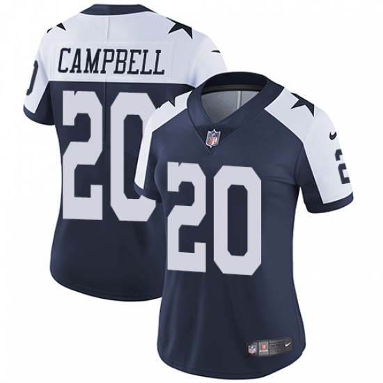 Women's Nike Dallas Cowboys 20 Ibraheim Campbell Navy Blue Throwback Alternate Vapor Untouchable Limited Player NFL Jersey