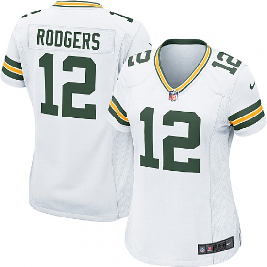 Women's Nike Green Bay Packers 12 Aaron Rodgers Game White NFL Jersey