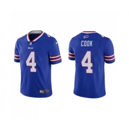 Men's Nike Buffalo Bills 4 James Cook Blue Vapor Untouchable Limited Stitched Jersey