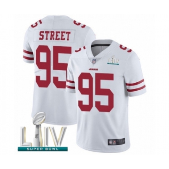 Men's San Francisco 49ers 95 Kentavius Street White Vapor Untouchable Limited Player Super Bowl LIV Bound Football Jersey